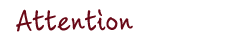 ATTENTION 注意事項